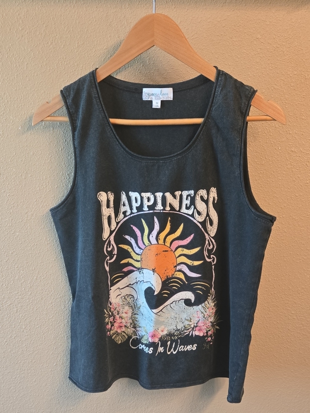 Grace and Lace Black Tank Top Medium